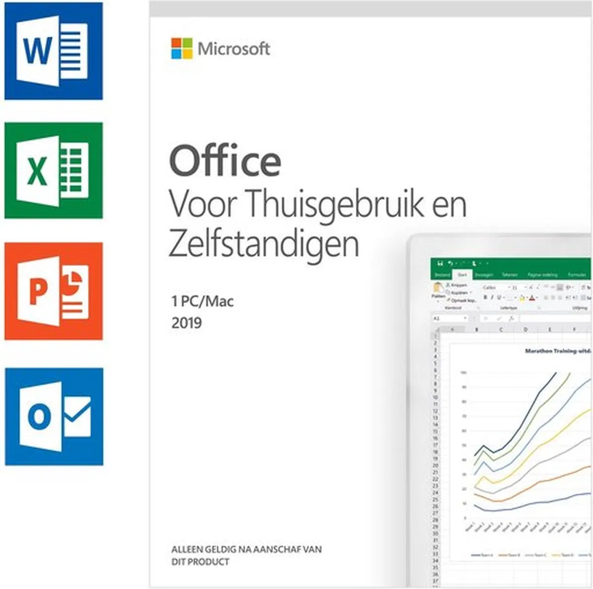 Microsoft Office 2019 Home & Business - Eenmalige aankoop (code in doosje)