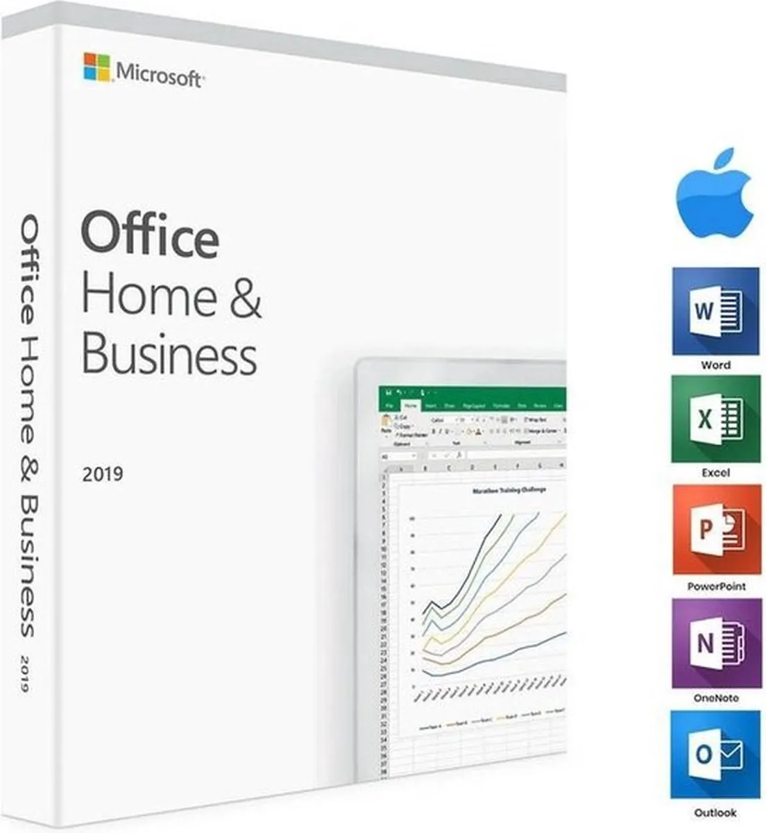 Microsoft Office 2019 Home & Business - Eenmalige aankoop (code in doosje)