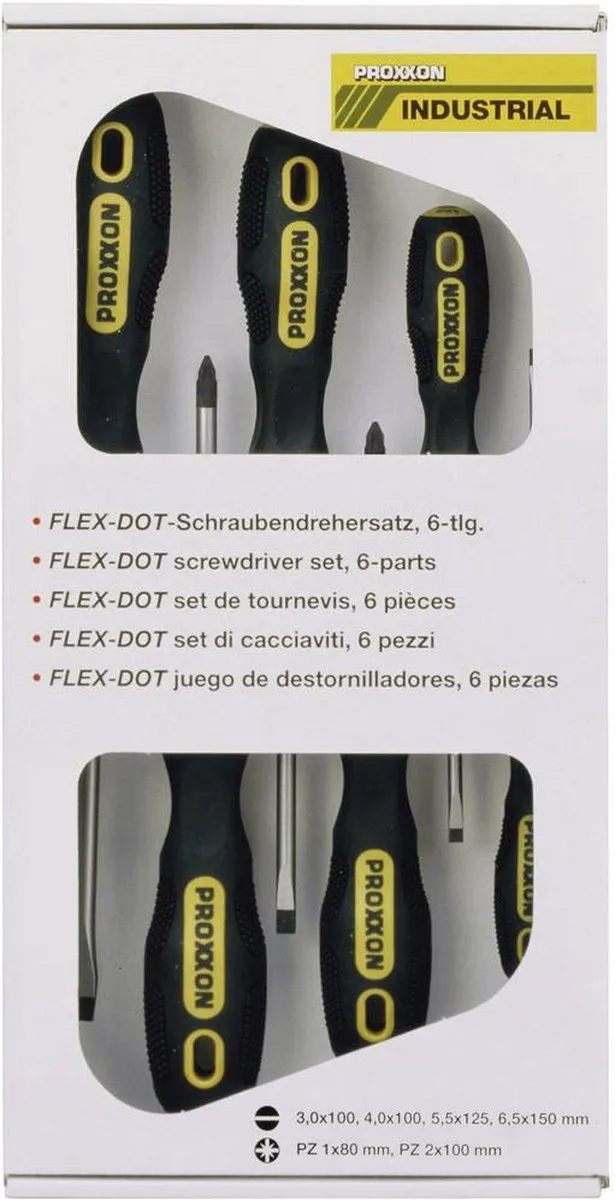 Proxxon Flex-dot Schroevendraaierset 6-delig - SL 3-6,5/PZ 1-2 - 22606