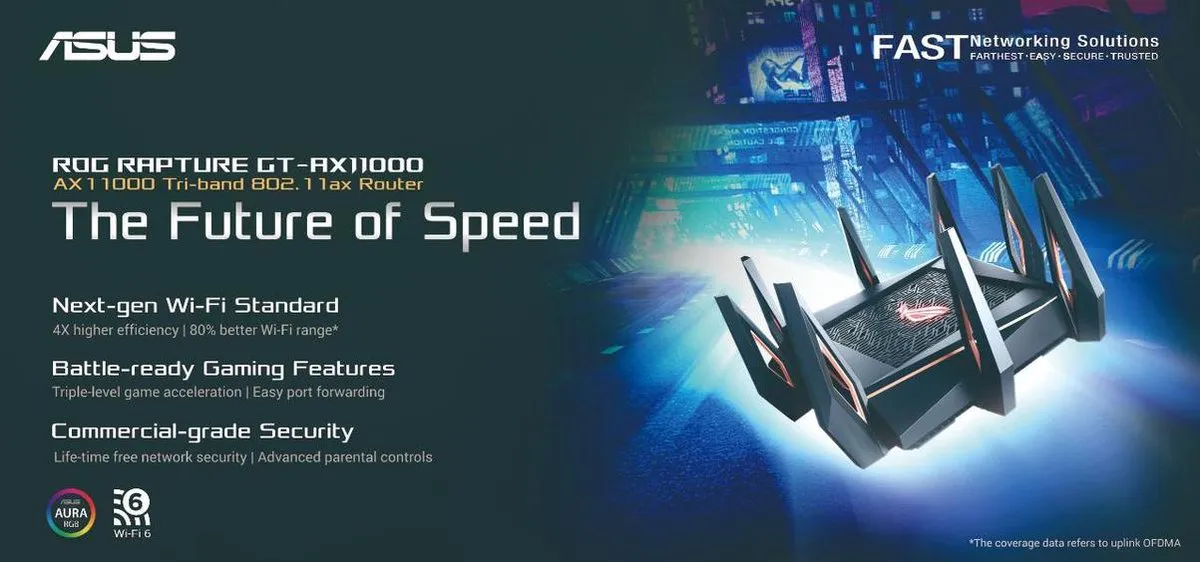 ASUS ROG Rapture GT-AX11000 Gaming Router - WiFi 6 - Zwart