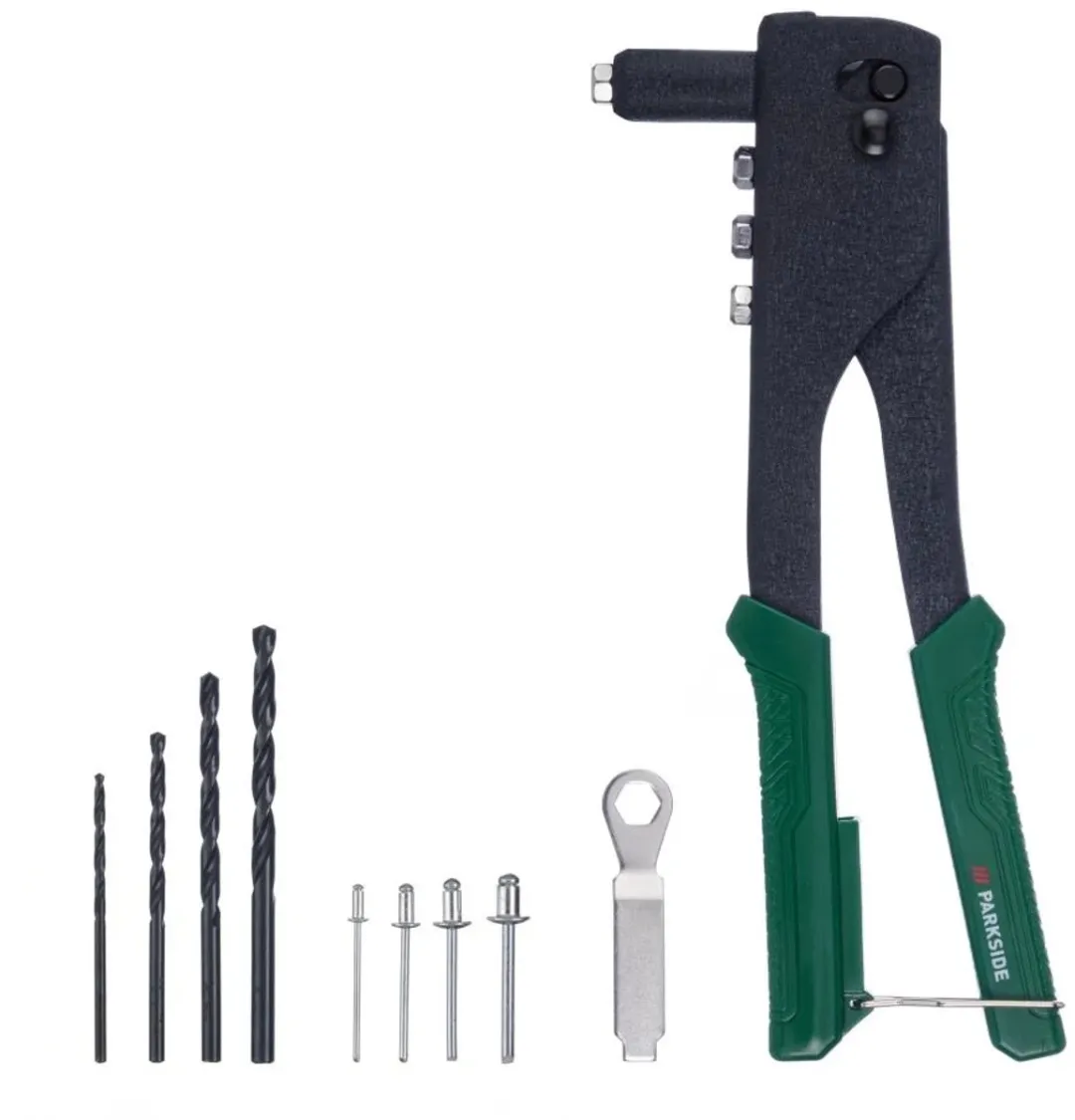 Parkside Popnageltang 110-delig - HSS boren & popnagels - Groen/Zwart