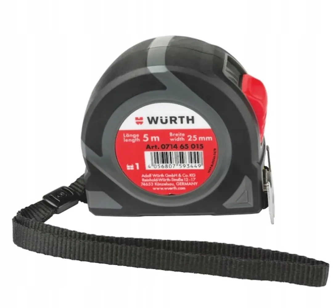 Würth Rolbandmaat 5m - 0714 65 015 - Rood/Zwart