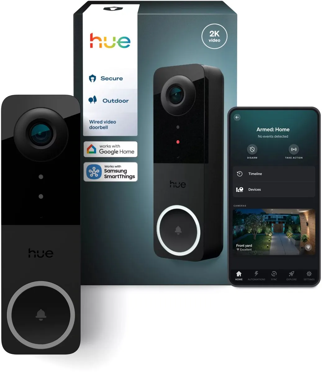 Philips Hue Bedrade Videodeurbel 8720169342200 - Zwart