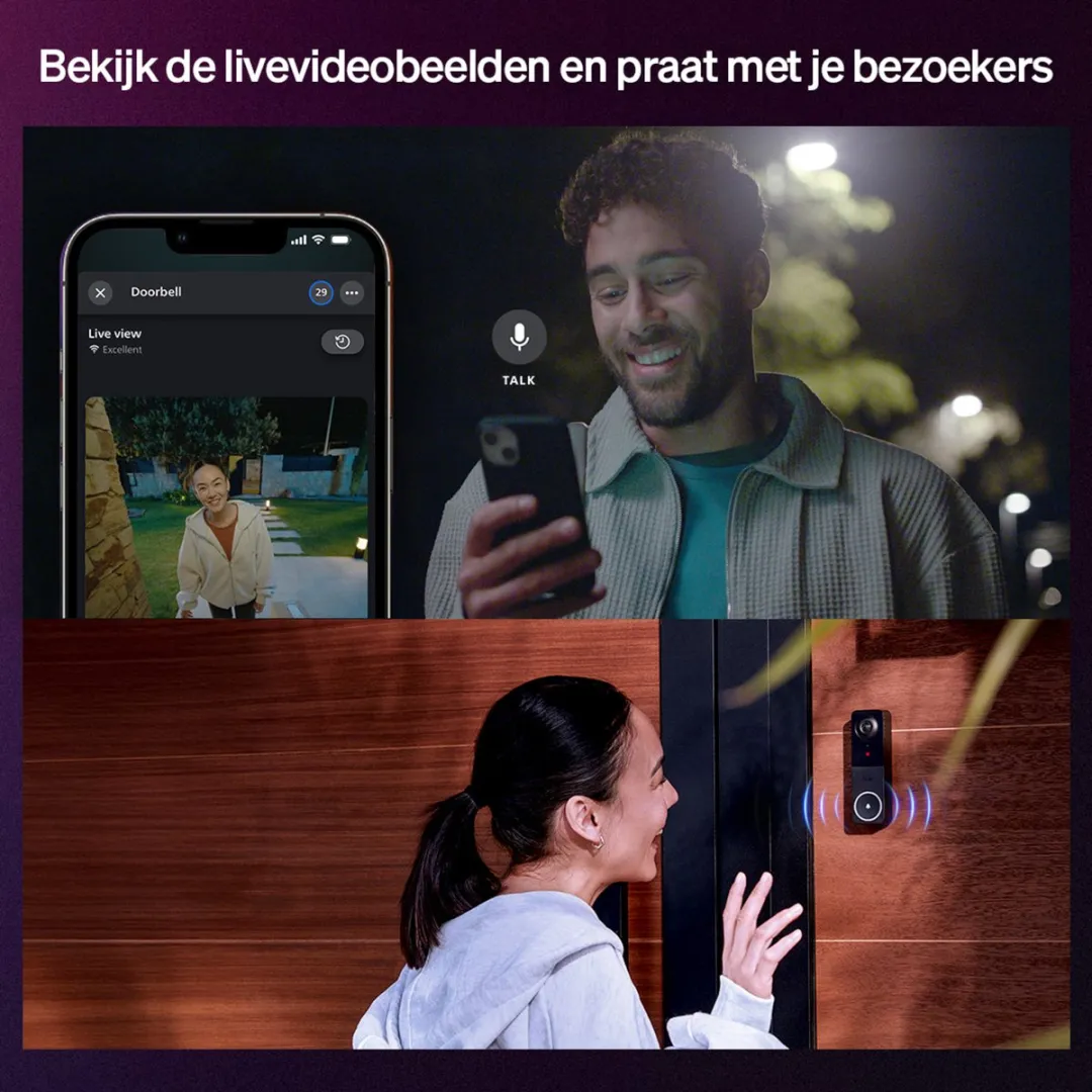 Philips Hue Bedrade Videodeurbel 8720169342200 - Zwart