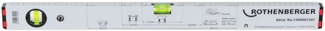 Rothenberger Aluminium Waterpas 600mm - Magneten - afbeelding 2 van 6