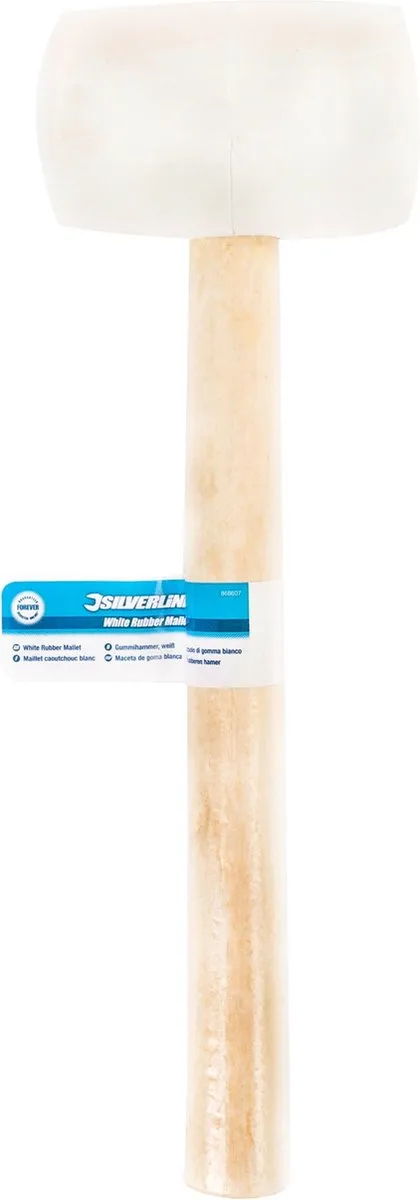 Silverline Hamer met rubberen kop 680g - Hardhouten schacht