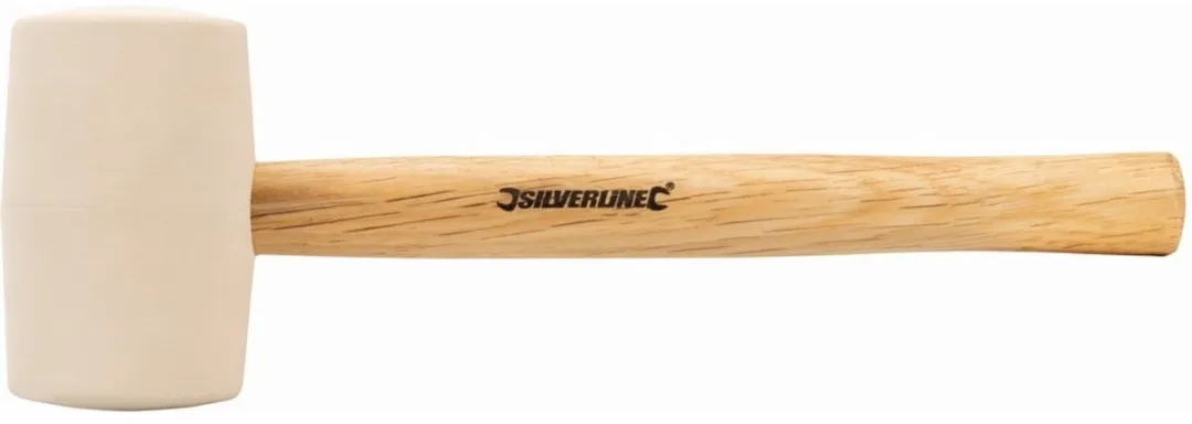 Silverline Hamer met rubberen kop 680g - Hardhouten schacht