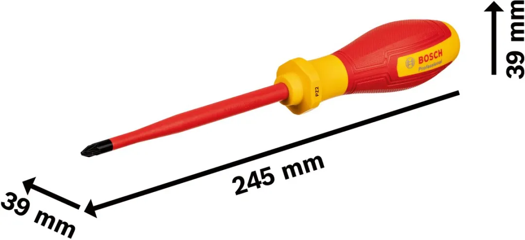 Bosch Professional VDE Schroevendraaier PZ 2 - Geel/Rood