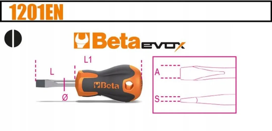 Beta Platte Schroevendraaier 1201EN/6.5X30