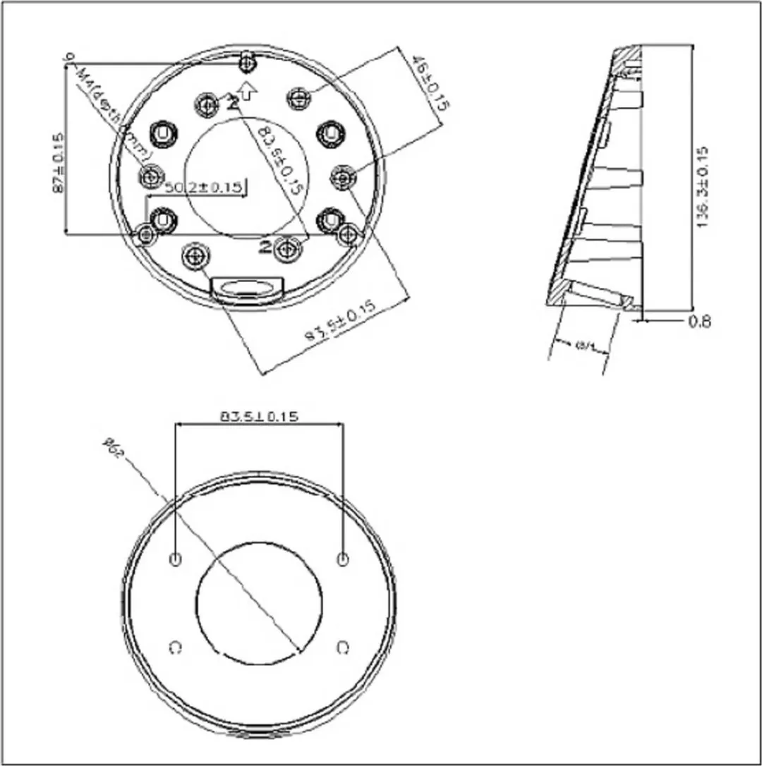 Hikvision DS-1281ZJ-DM23 Schuine Plafondmontagebeugel - Zwart/Wit