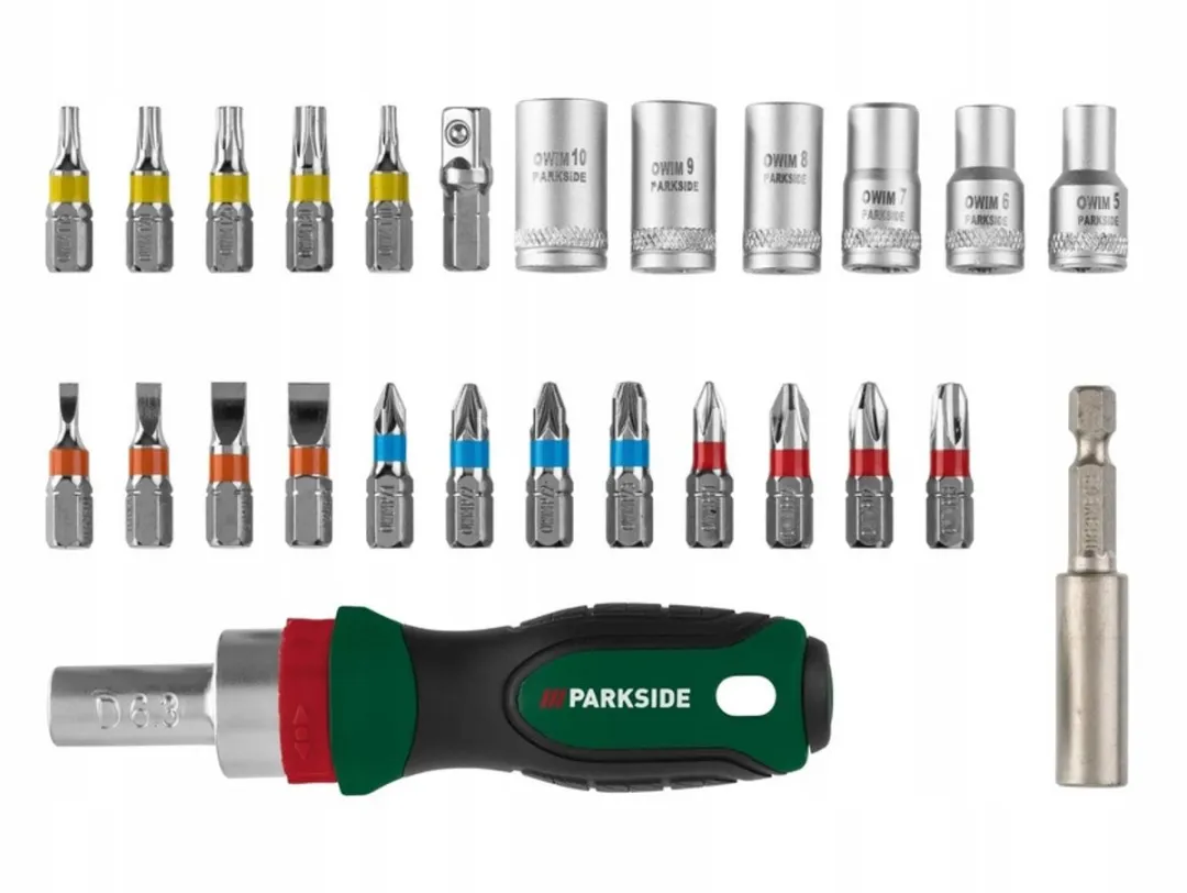 PARKSIDE 26-delig Bit- en Dopset - Groen/Zwart/Zilver