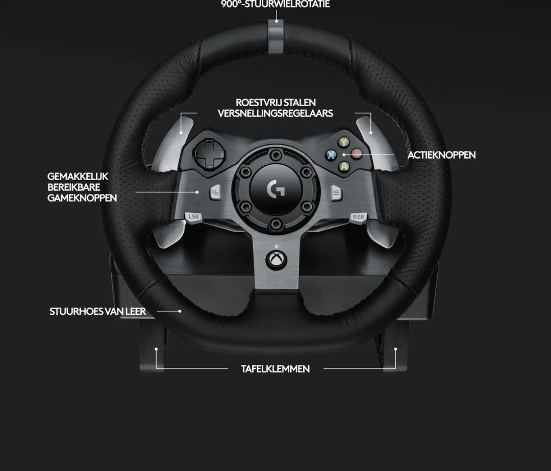 Logitech G920 Racestuur - Xbox Series/Xbox One/PC - 3 Pedalen - afbeelding 6 van 6