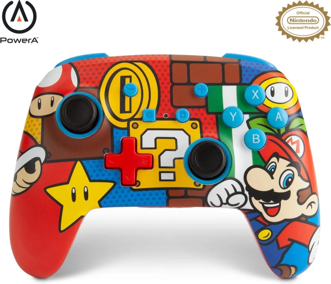 POWERA Geavanceerde Draadloze Controller 900mAh - Mario Pop Rood
