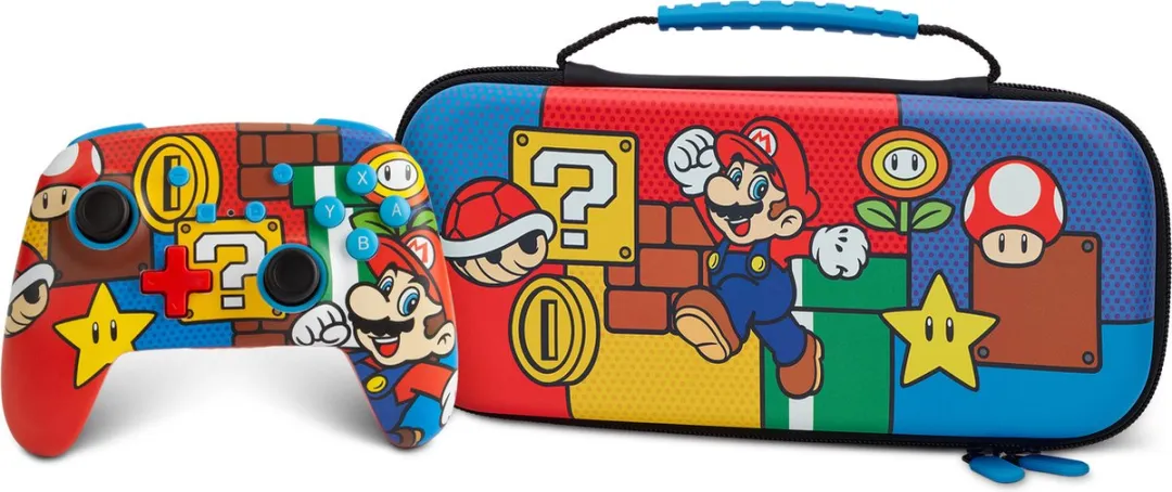 POWERA Geavanceerde Draadloze Controller 900mAh - Mario Pop Rood