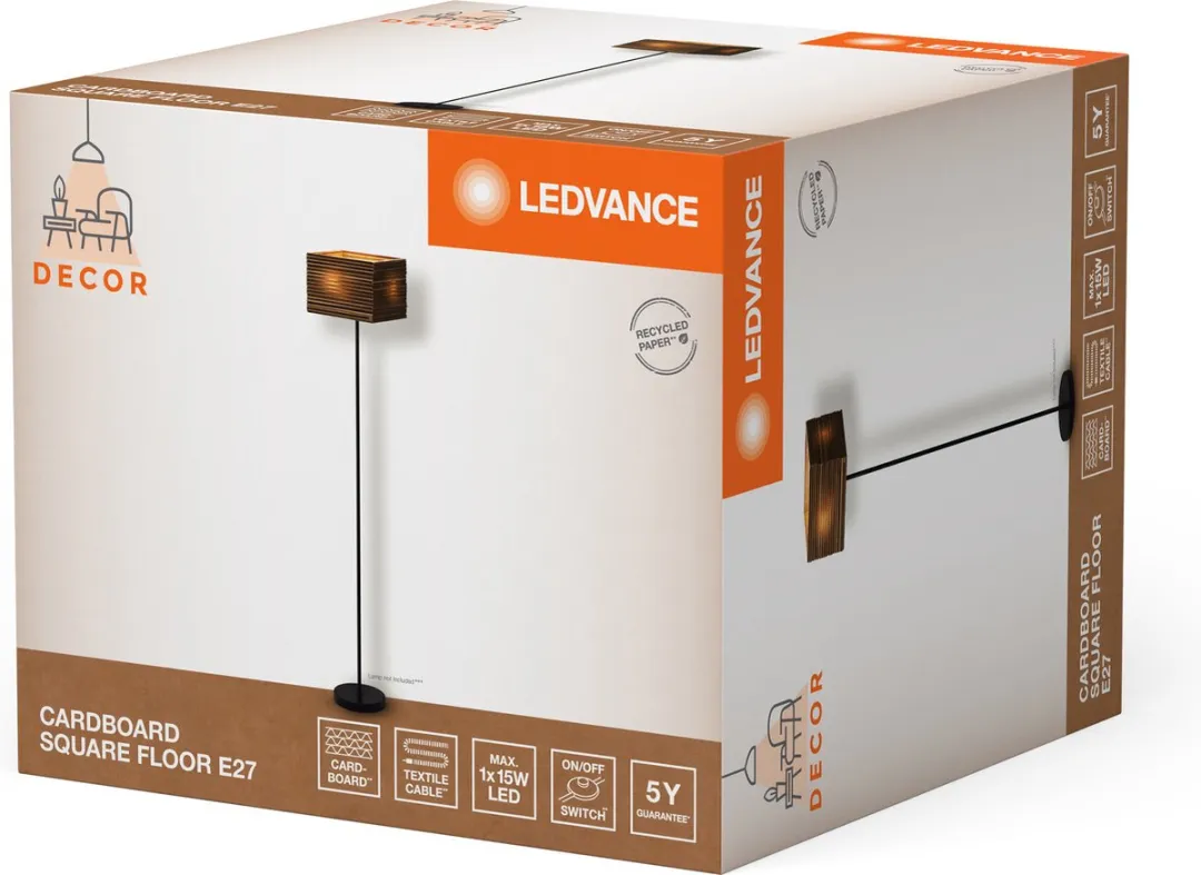 LEDVANCE Decor Cardboard Vloerlamp E27 - Bruin