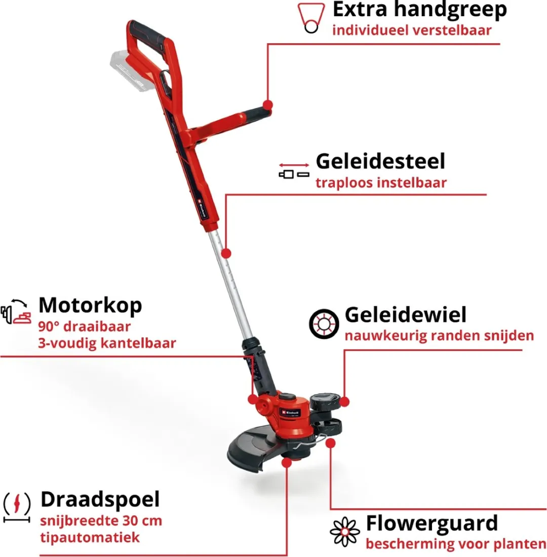 Einhell Accu Grastrimmer GE-CT 18/30 Li Solo - 30cm Maaidiameter