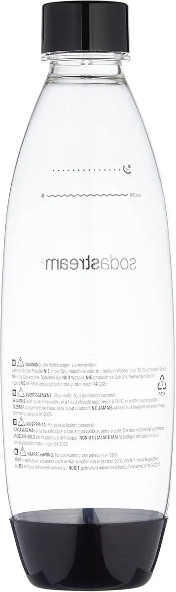 SodaStream Carbonatorflessen 1L - 3 Stuks - Transparant/Zwart - afbeelding 2 van 3