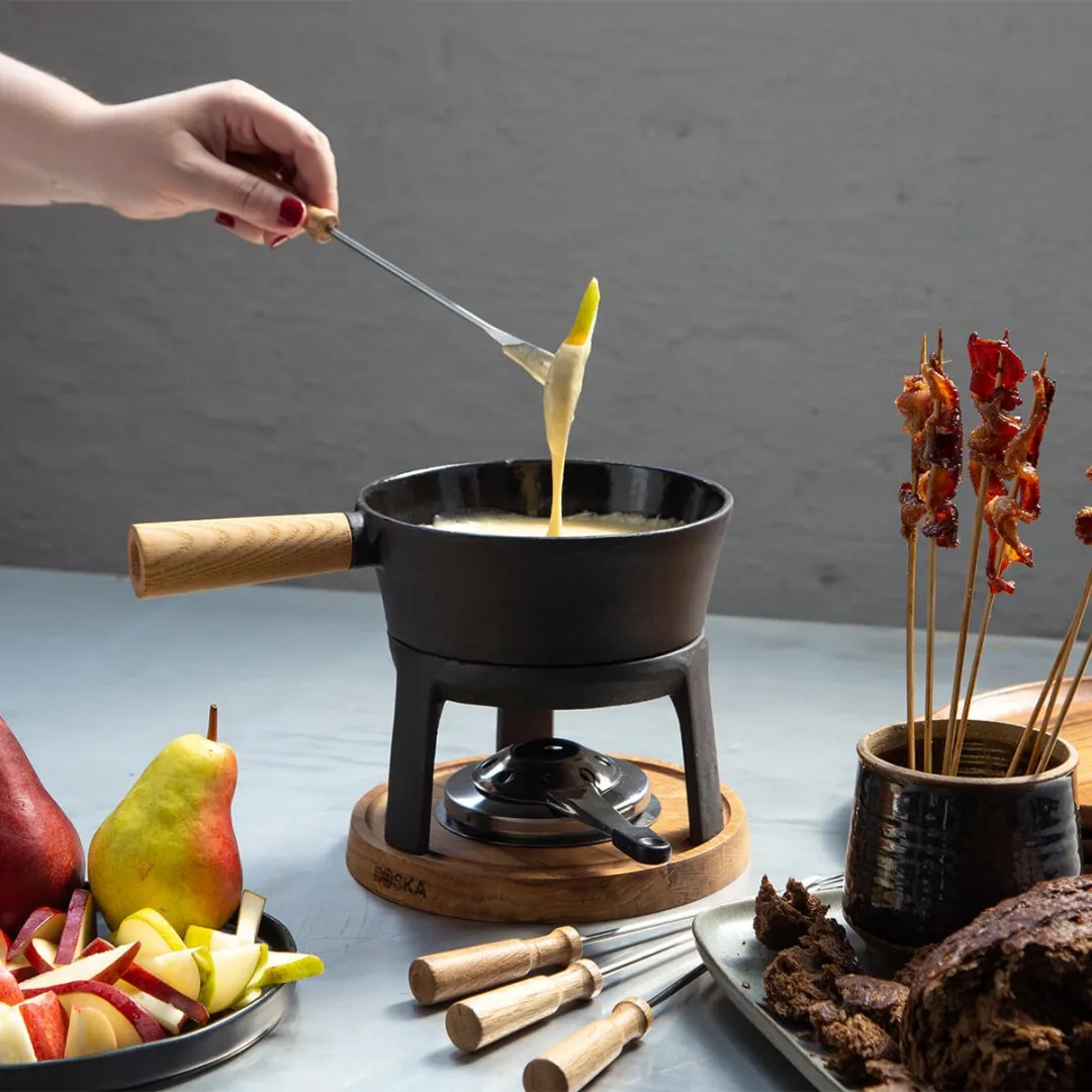 Boska Fondueset Pro Kaasfonduepan - 1,2L - Bruin/Zwart