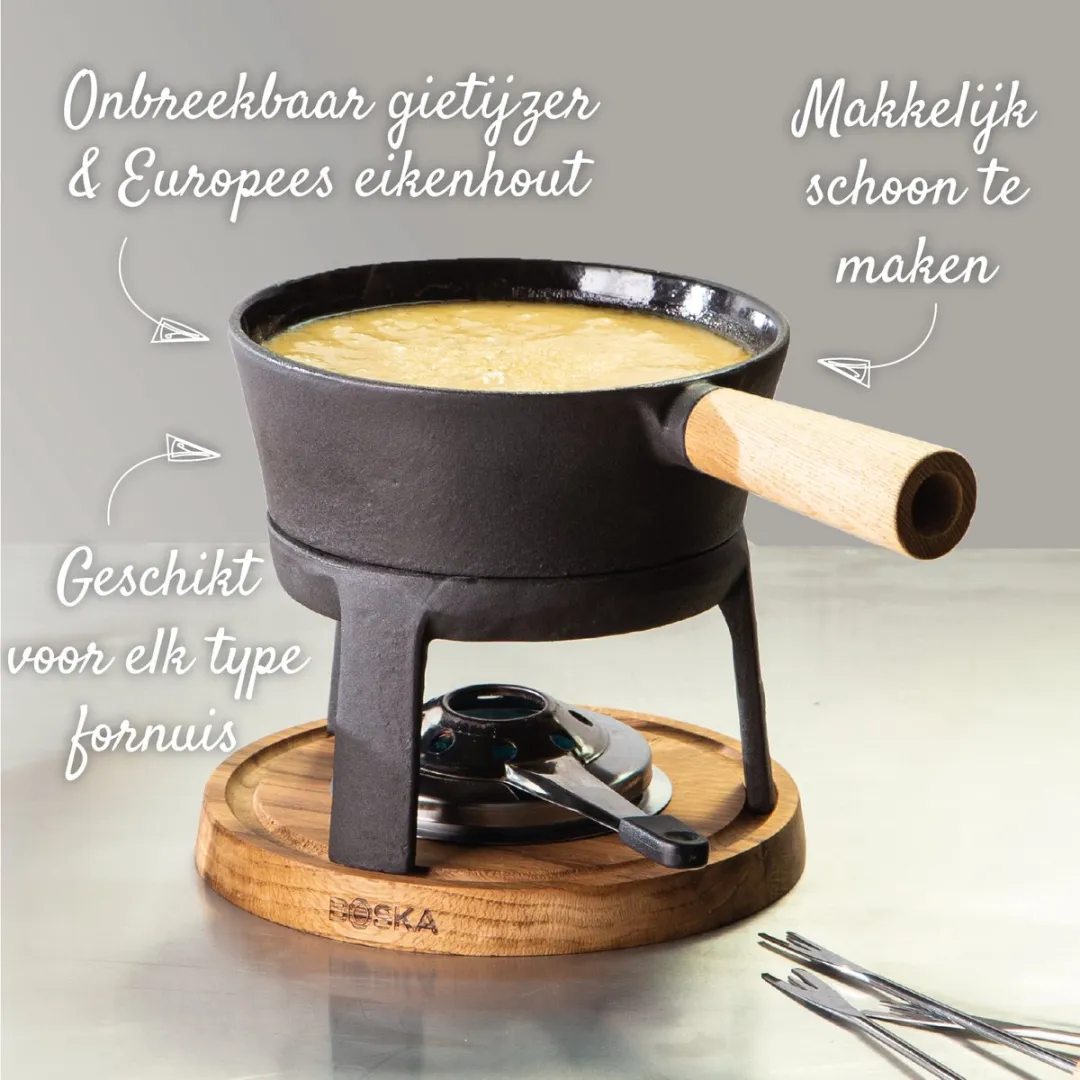 Boska Fondueset Pro Kaasfonduepan - 1,2L - Bruin/Zwart