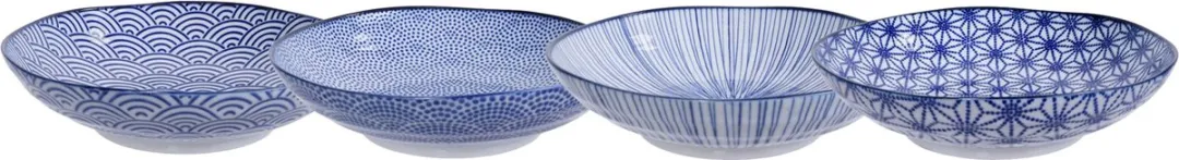 Tokyo Design Studio Nippon Blue Pastaborden Set 4 Stuks - 21x5.2cm - afbeelding 6 van 6