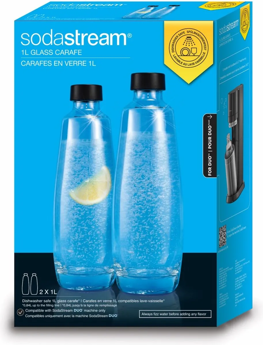 SodaStream DUO Karaffen 1L - 2 Stuks - Transparant