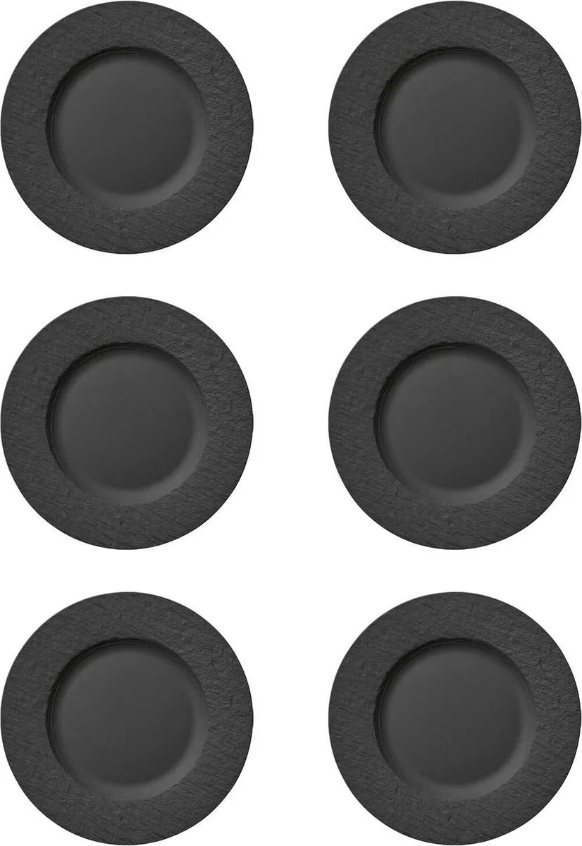 Villeroy & Boch Manufacture Rock Dinerborden 27cm - 6 Stuks - Zwart
