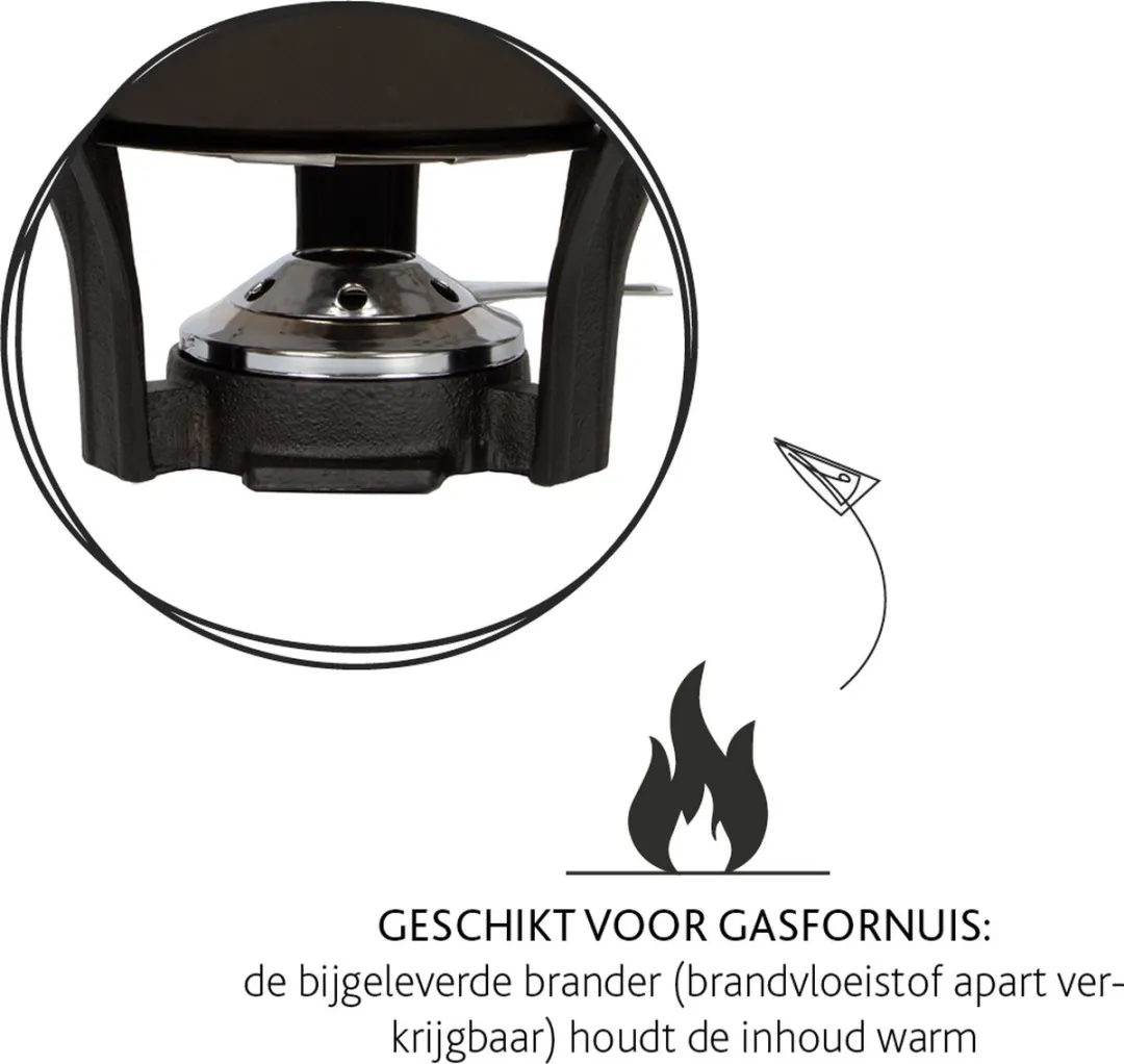 Boska Fondueset Nero - 1,3L - Gas - Zwart