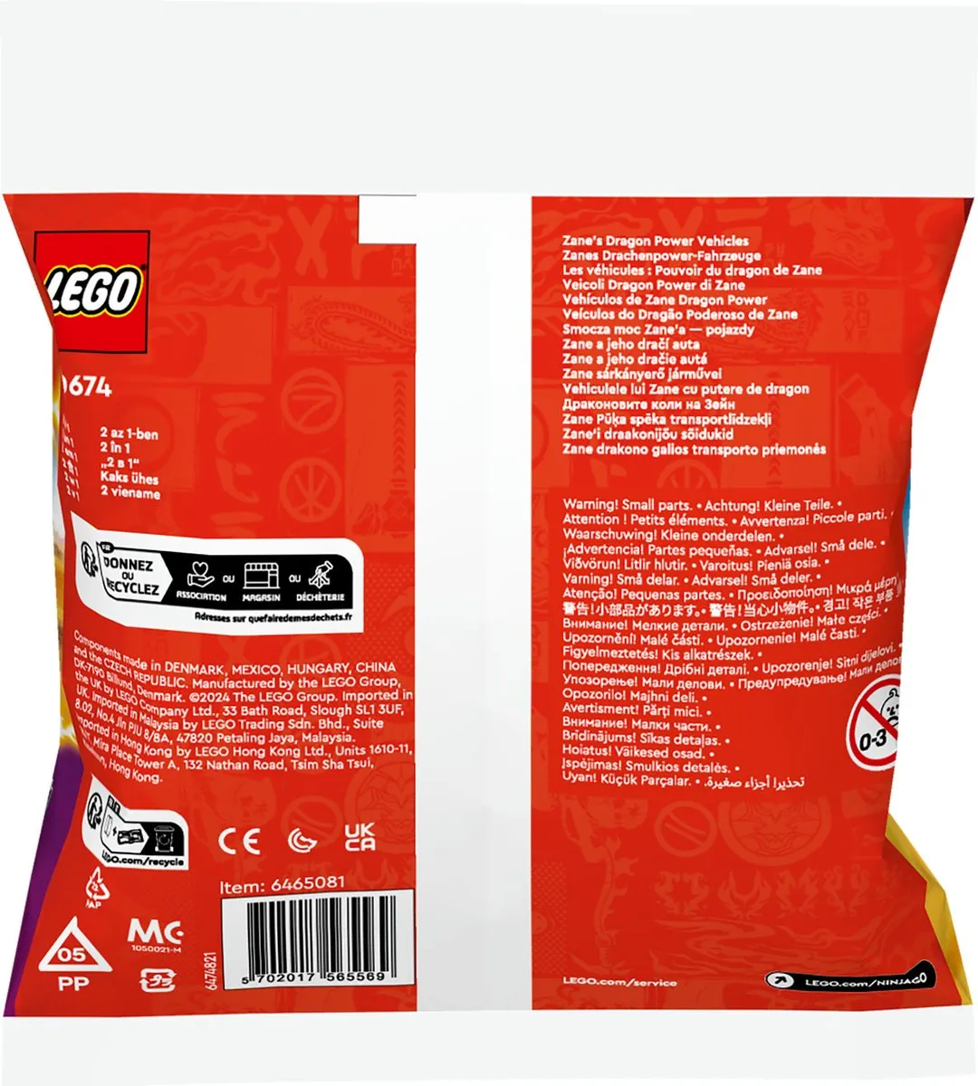 LEGO Ninjago 30674 Zane's Voertuigen met Drakenkracht - 55 Stukken