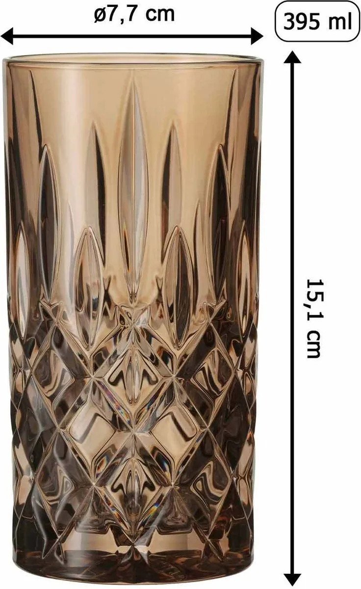 Nachtmann Noblesse Longdrinkglas 39,5cl BE105444 - 2 Stuks - Bruin