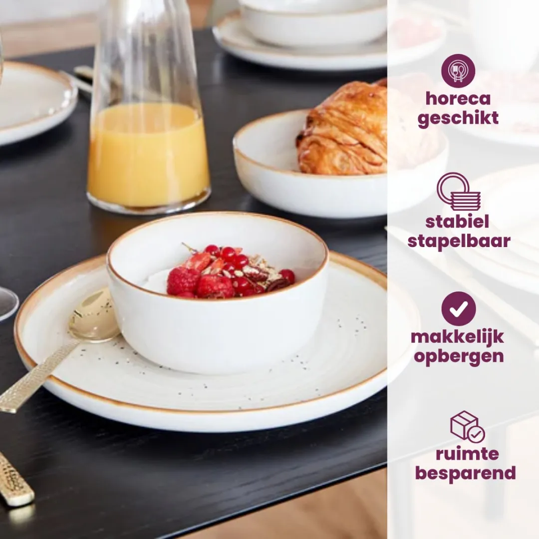 Cosy&Trendy Dinerborden Ø27cm - 6 Stuks - Crème