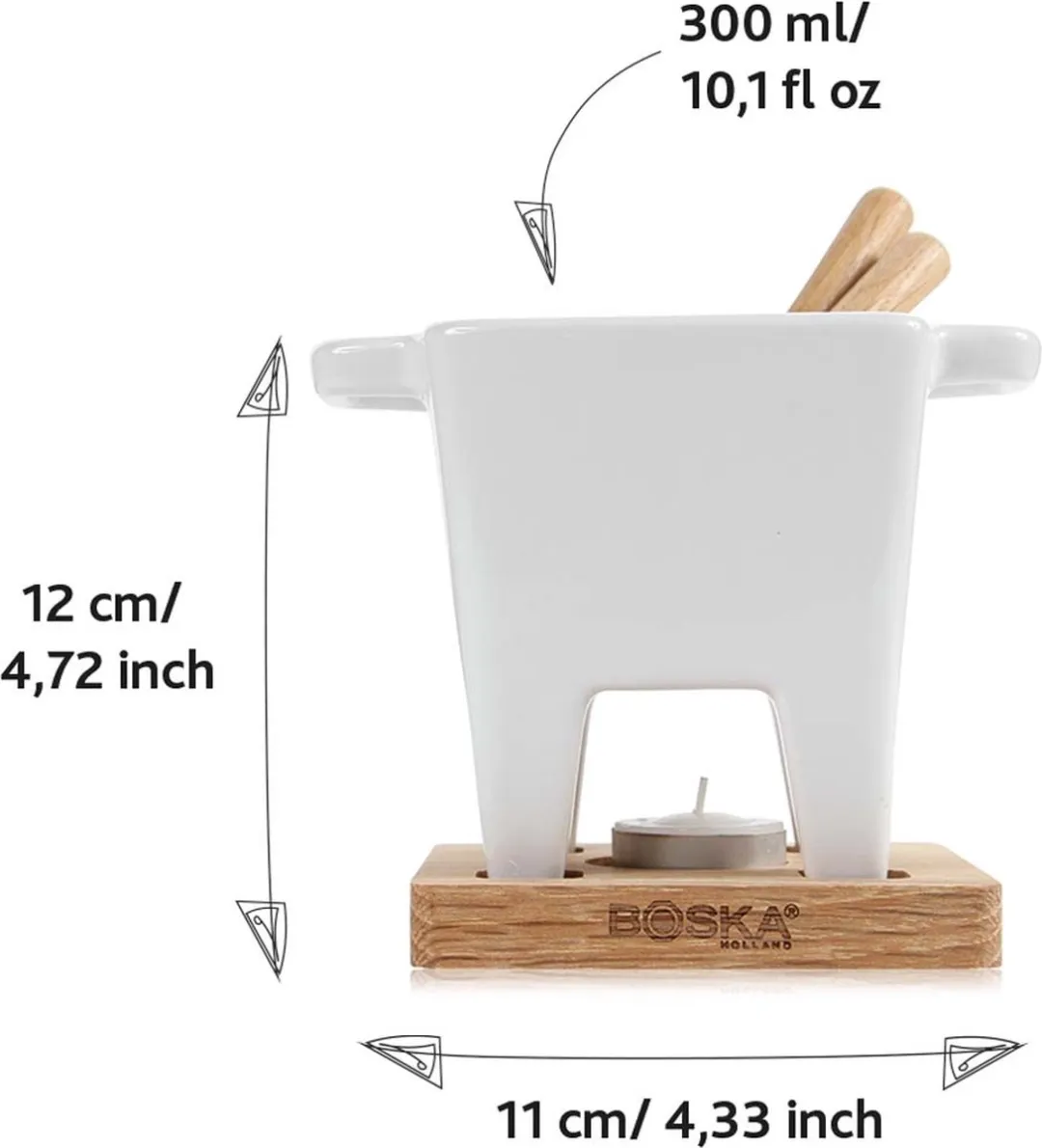 Boska Tapas Fondueset Bianco - 300ml - Waxinelichtjes - afbeelding 6 van 6