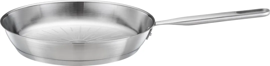 Fiskars Koekenpan Ongecoat Staal - Pan voor alle Kookplaten - Koekenpan 28 cm - Ceratec™ Antiaanbaklaag - RVS Pannen