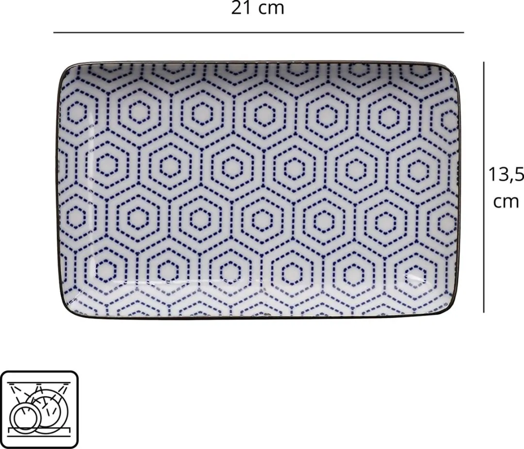 Tokyo Design Studio Kotobuki Sushi Servies 6-delig - MPN 14349 - Blauw/Wit