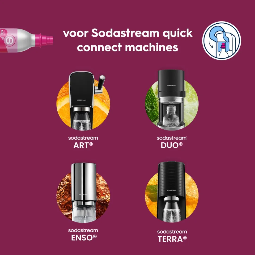 SodaStream Quick Connect Reserve Koolzuurcilinder 60L - Roze