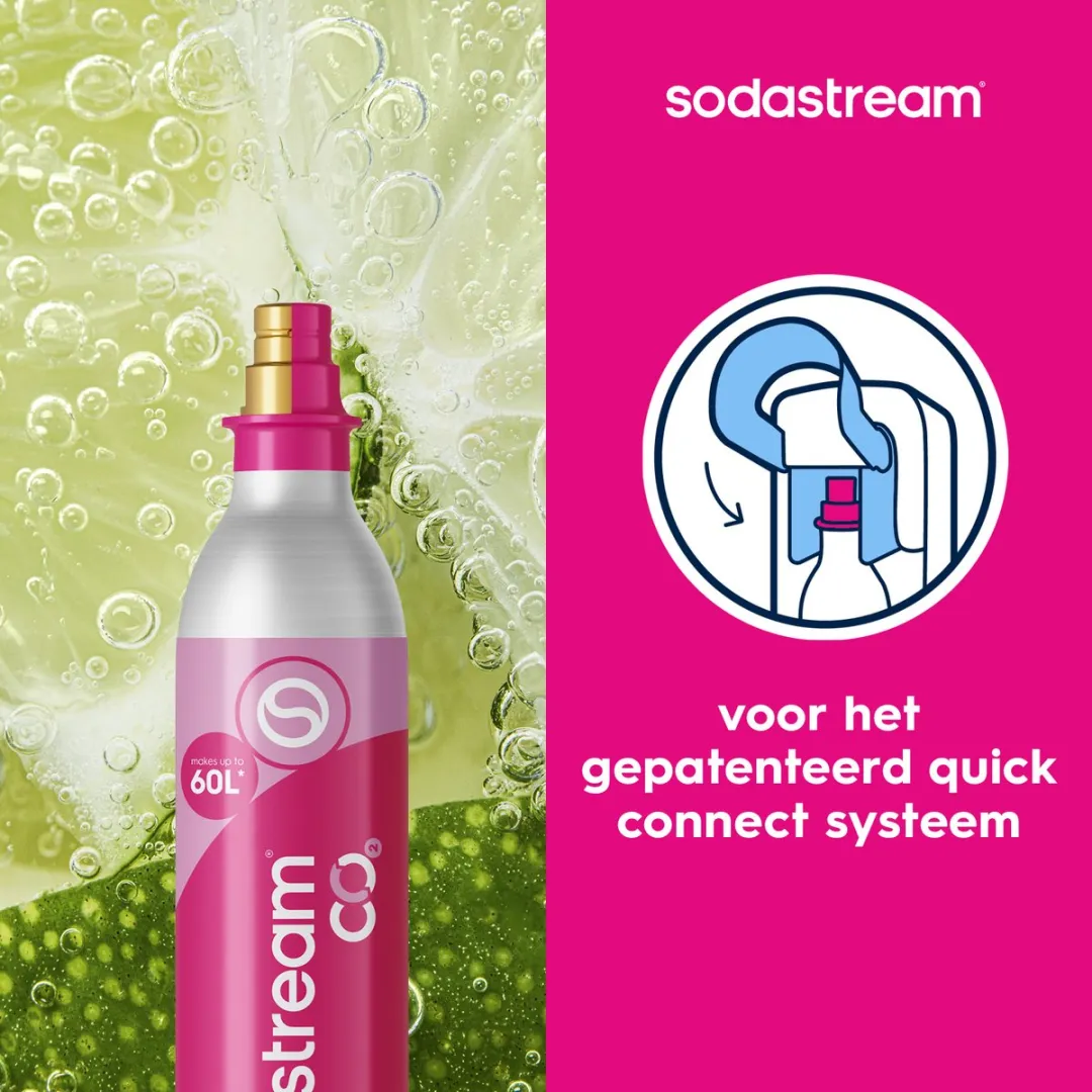SodaStream Quick Connect Reserve Koolzuurcilinder 60L - Roze