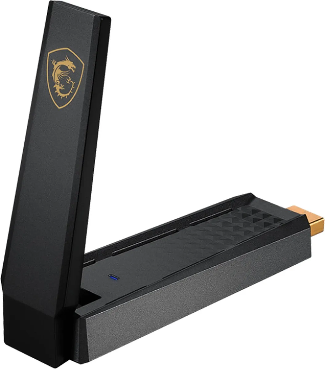 MSI AXE5400 WiFi USB Adapter - Tri-band - Zwart