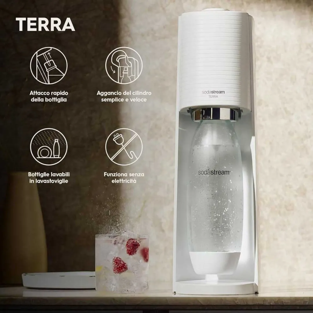 SodaStream Terra Megapack Wit - CO2-cilinder & 2x1L Flessen