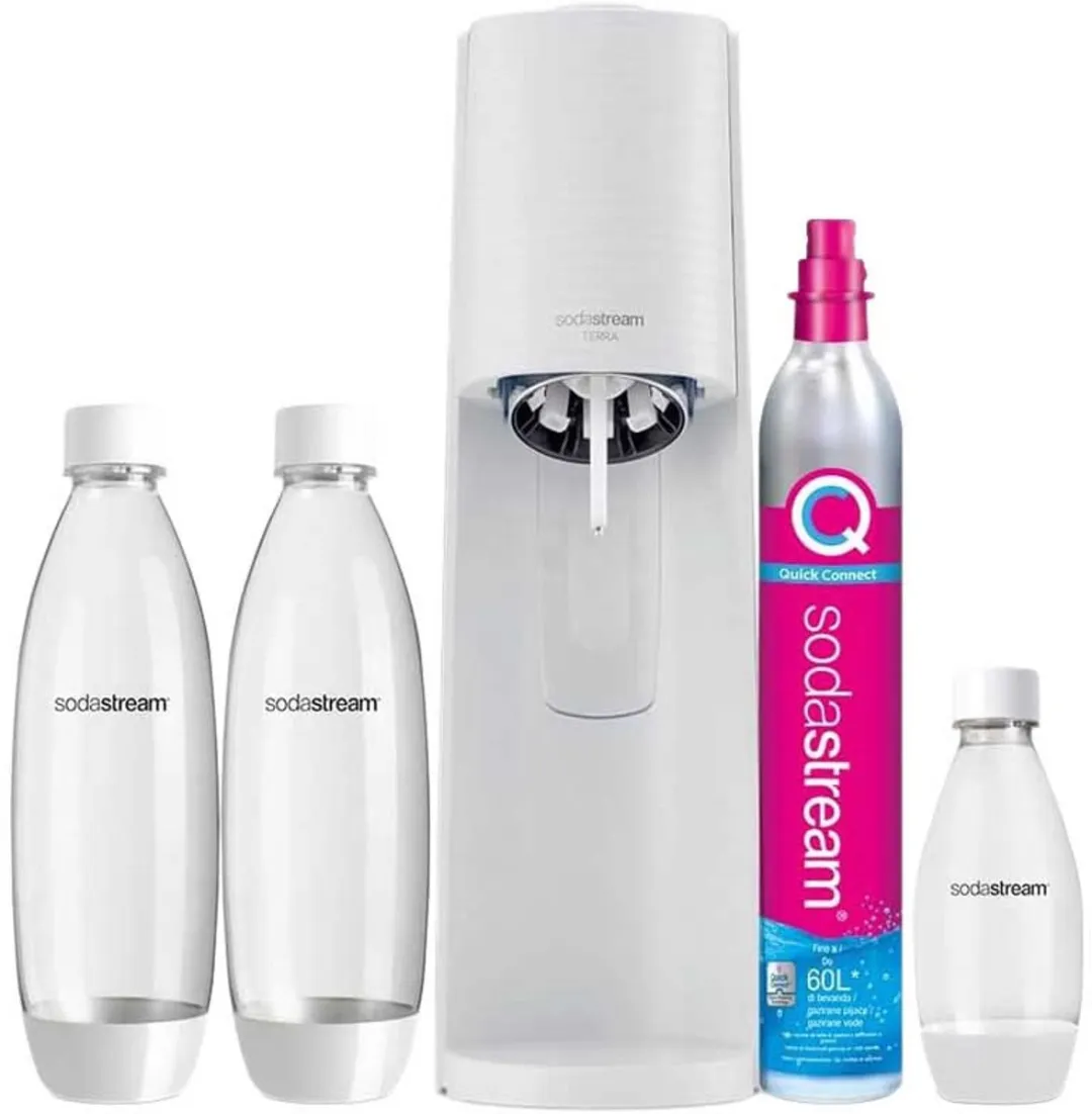 SodaStream Terra Megapack Wit - CO2-cilinder & 2x1L Flessen