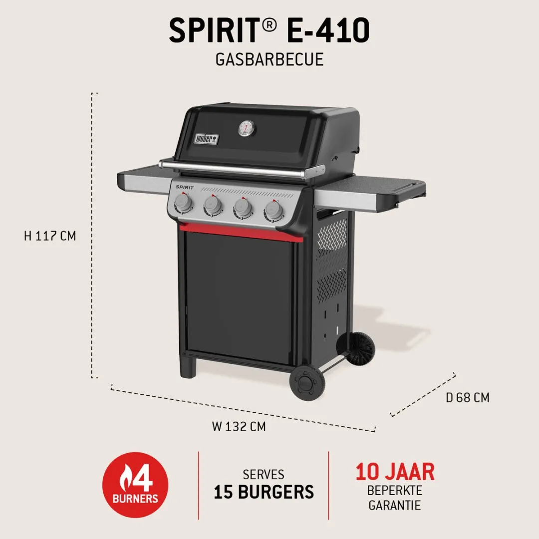 Weber Spirit E-410 Gasbarbecue - 4 Branders - Zwart