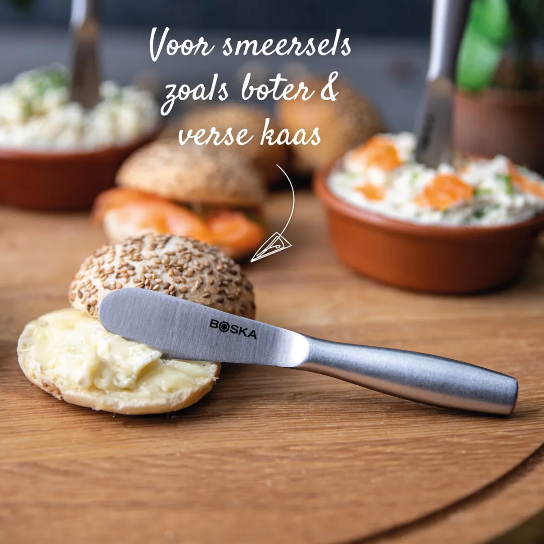 Boska Smeermessenset Mini Copenhagen - Kaasmesjes - 3-delig - Roestvrijstaal - Kaasmessenset voor Verse Kaas