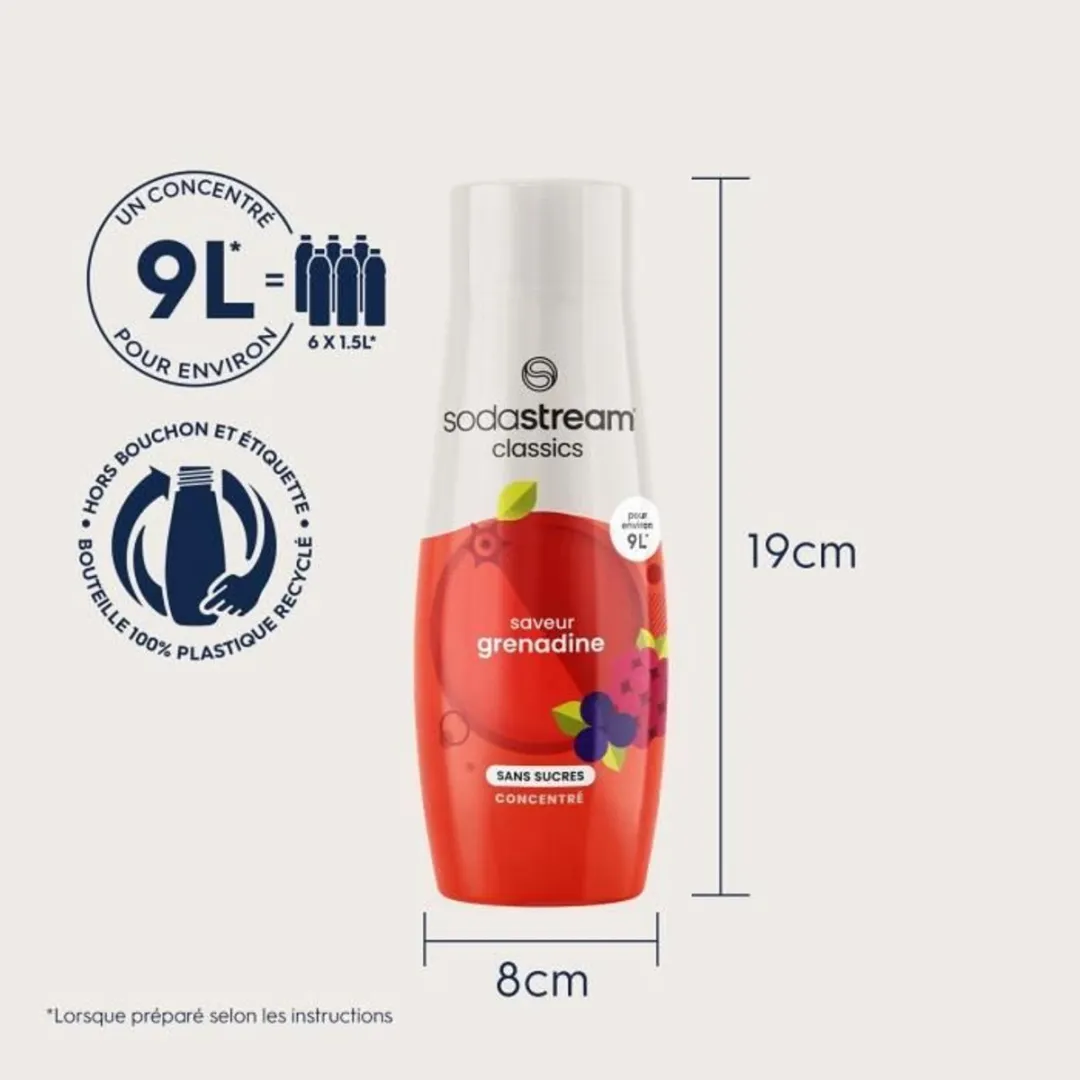 SodaStream Suikervrije Grenadine Concentraat 6x440ml - Rood