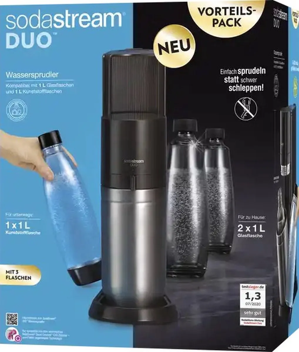 SodaStream Duo Vorteilspack" waterbubbelaar, zwart