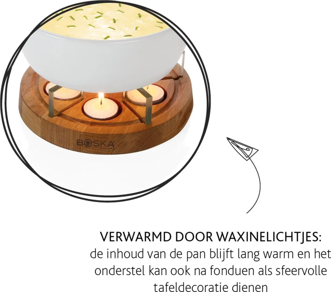 Boska Candlelight Fondue Twinkle  - Voor 1.200 gram Kaasfondue - 1,6 liter