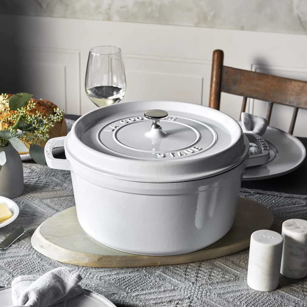 Staub Ronde Cocotte 28cm - Gietijzer - 6.75L - Wit