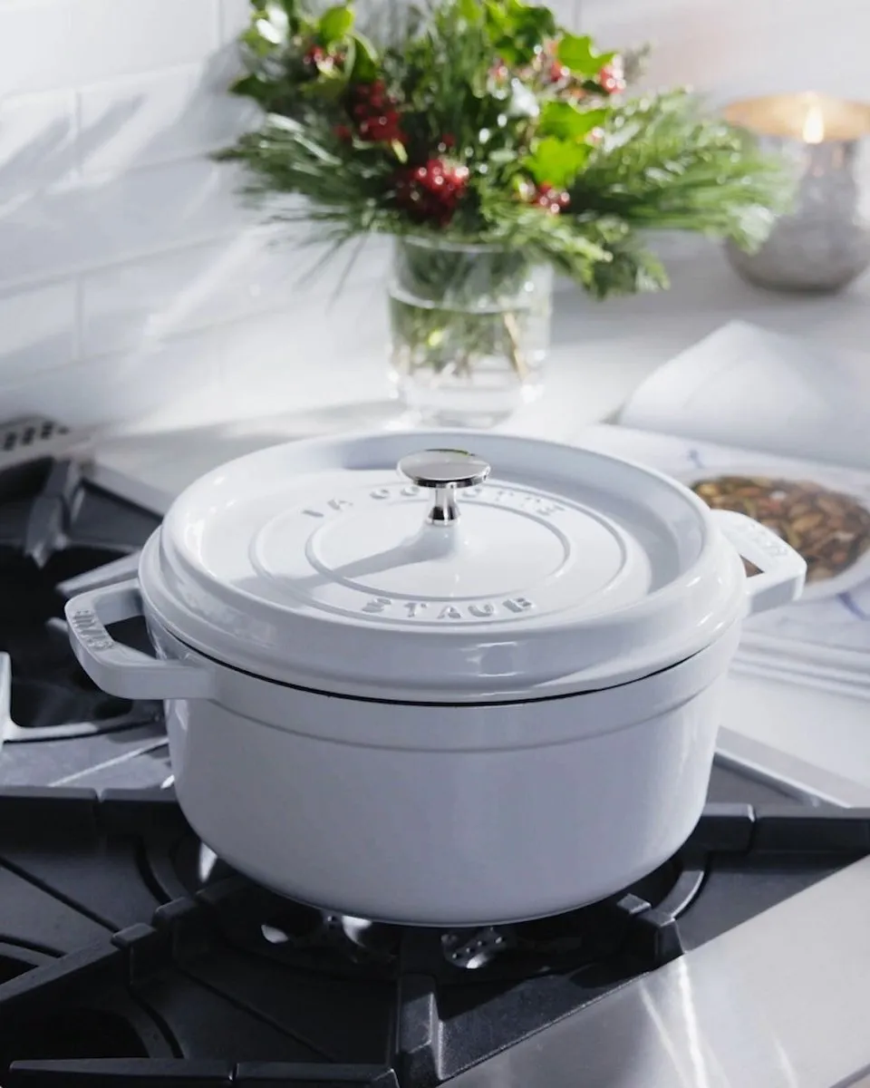 Staub Ronde Cocotte 28cm - Gietijzer - 6.75L - Wit - afbeelding 6 van 6