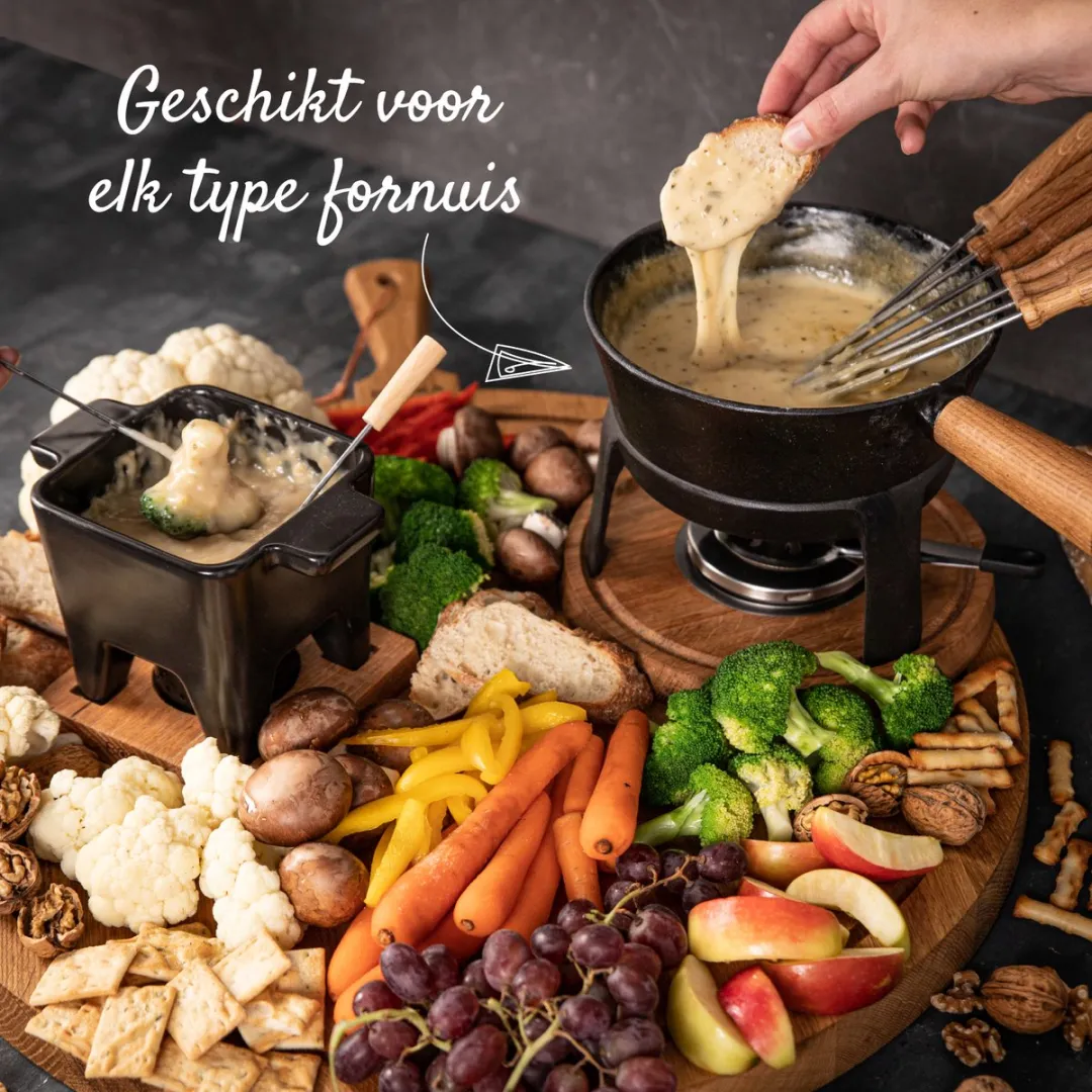 Boska Fondueset Pro L Kaasfondueset - 1,8L - Gietijzer - Bruin/Zwart