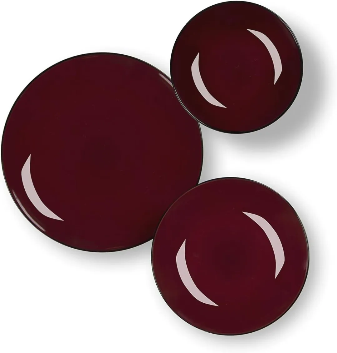 Cosy&Trendy Aardewerk Bordenservies 18-delig - Rood/Zwart