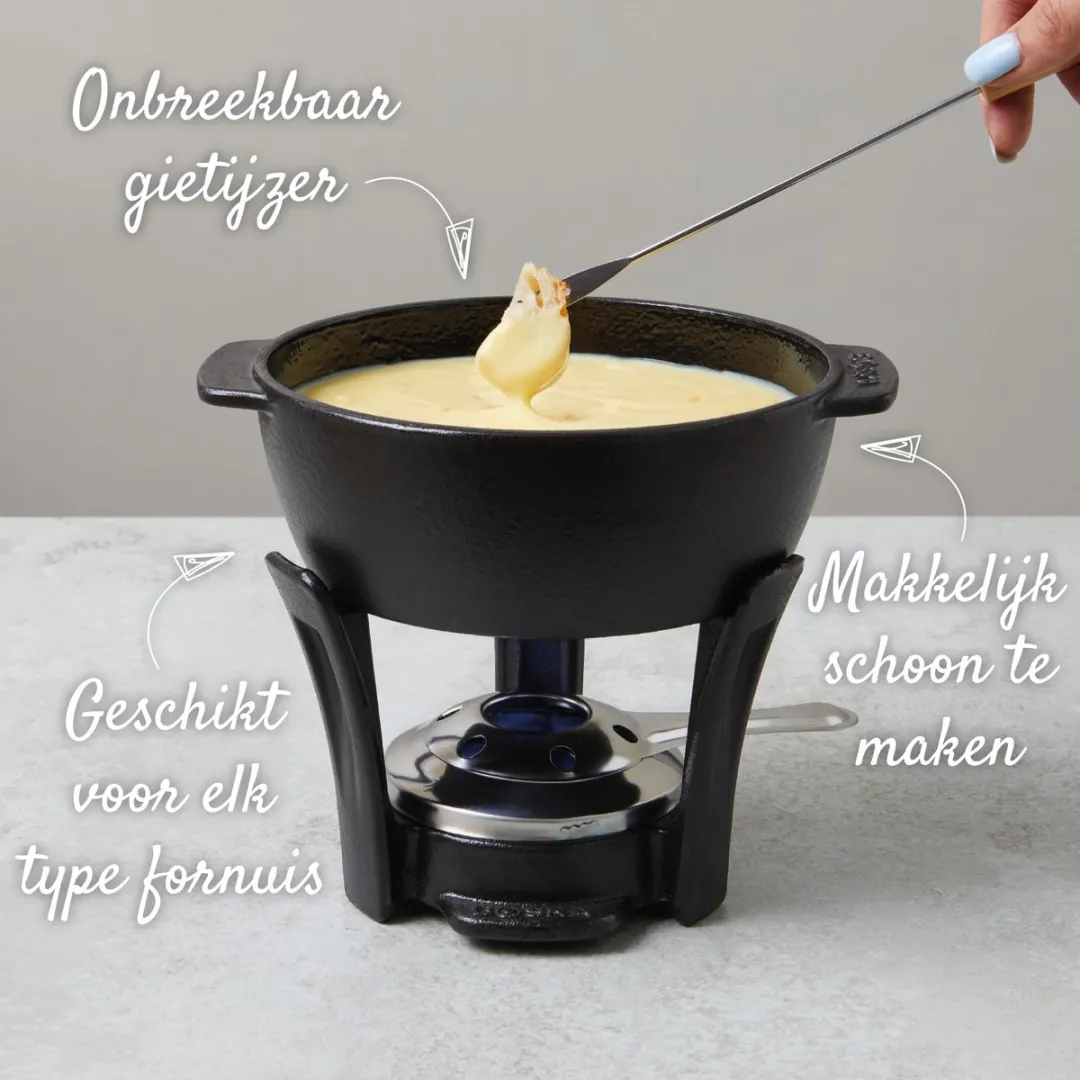 Boska Fondueset Party Pro Gietijzer 1,1L - Zwart