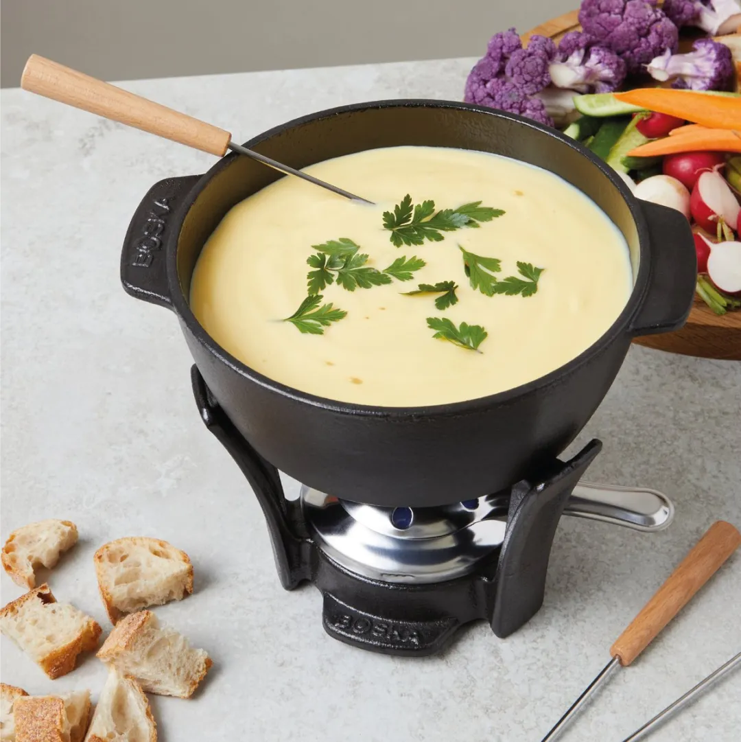 Boska Fondueset Party Pro Gietijzer 1,1L - Zwart