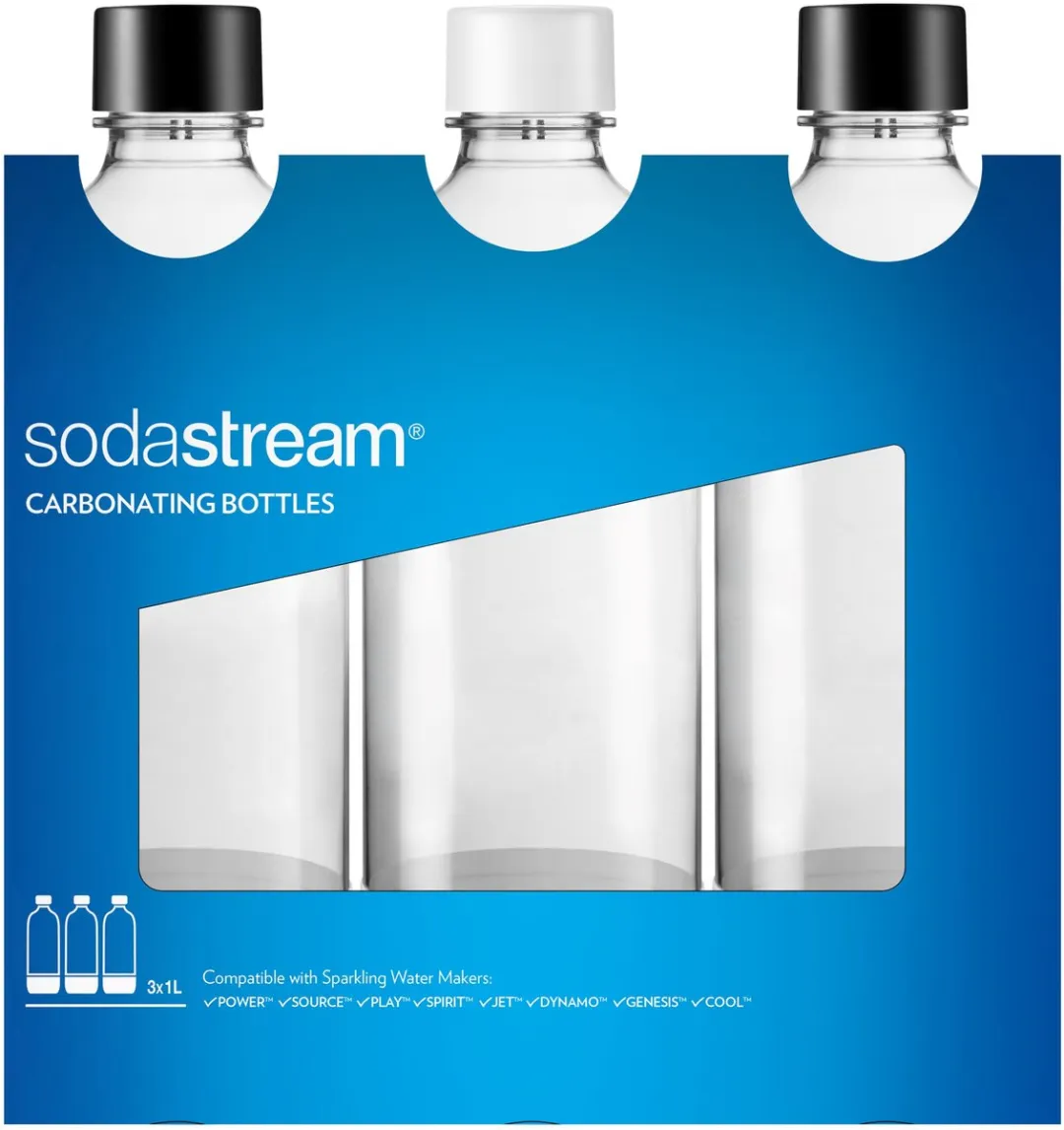 Sodastream PET-fles Carbonating Bottless 3x 1l Zwart, Wit